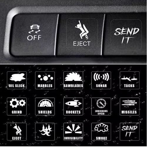 15pc Creative Car Switch Button Stickers