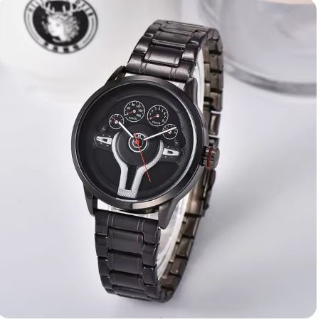 Stainless Steel 3D Car Steering Watch