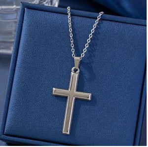 Titanium Steel Cross Pendant Necklace