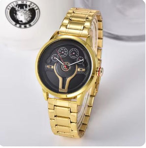 Stainless Steel 3D Car Steering Watch