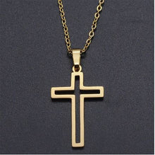 Load image into Gallery viewer, Hollow Cross Pendant Chain Necklace