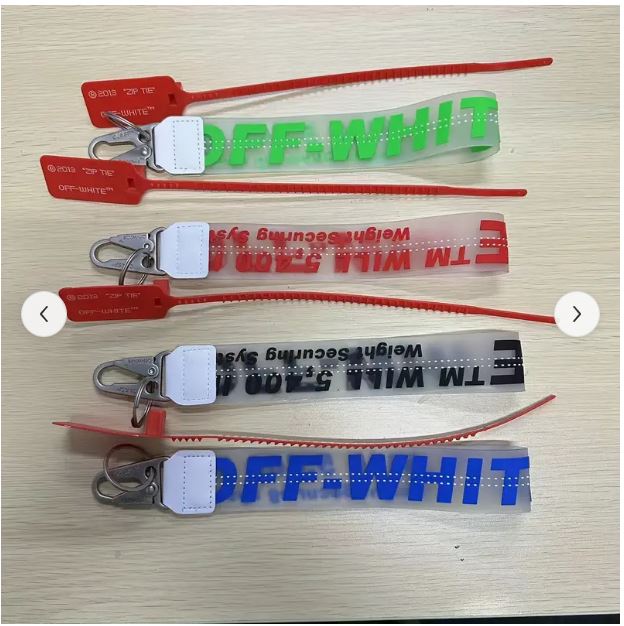 Offwhite Transparent Thick Keytag with Ziptie