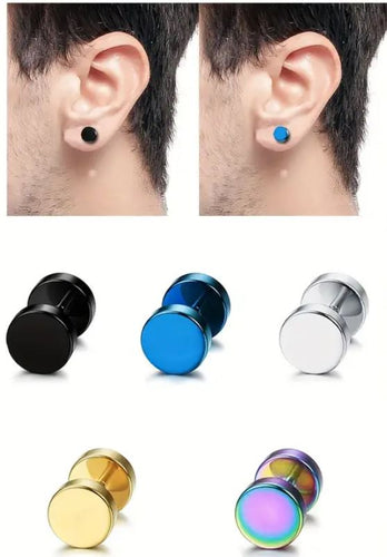 Men's Barbell Earring Set