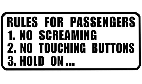 Rules For Passengers Decal